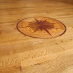 3in-5in-7in Quarter Sawn White Oak with Oil Finish - Medallion Inlay
