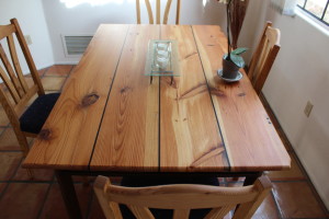 Heart Pine Table with Wenge accents