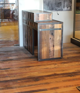 Reclaimed wood hostess stand