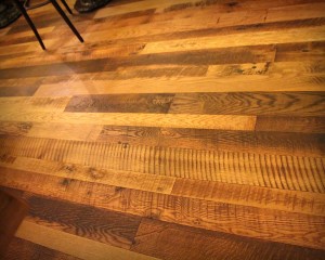 skip faced saw marks reclaimed hardwood plank floor